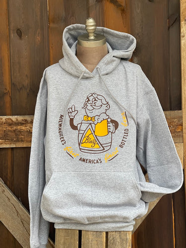 Blatz Beer FINEST Graphic Hoodie- Heather Grey